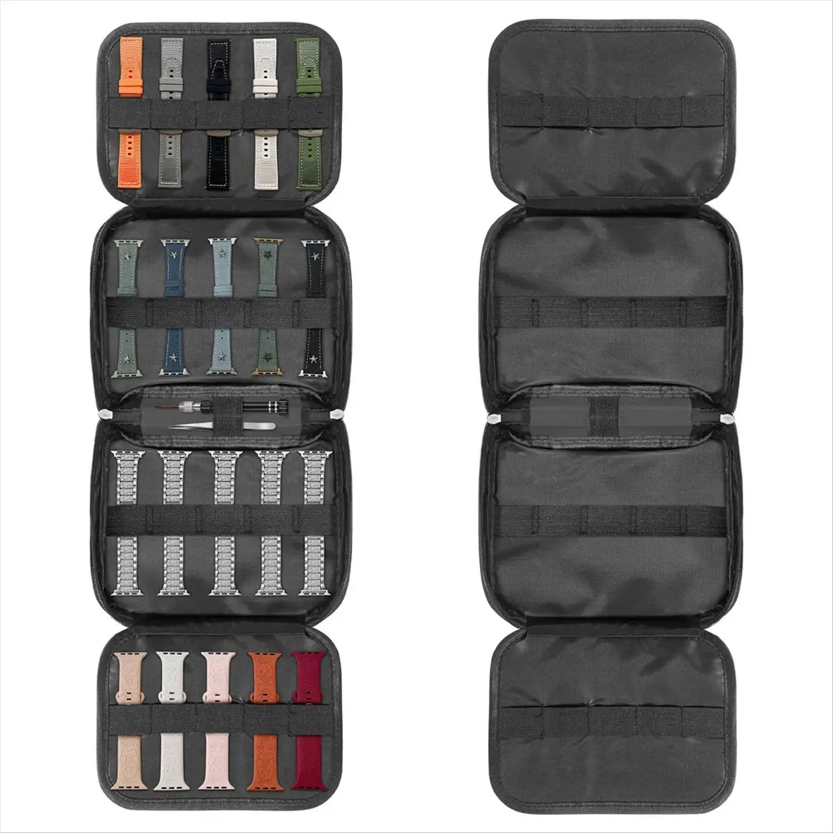 ABYB 20 منظم حزام الساعة، حامل أشرطة الساعة المتينة، حقيبة حمل للتخزين لمعظم أحجام أشرطة الساعة #4