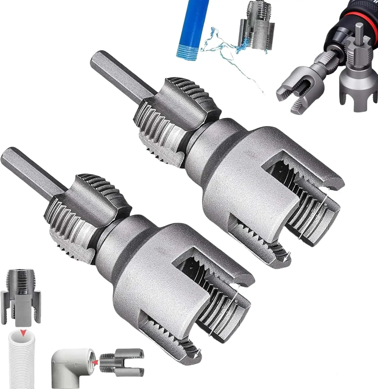 

DN15 DN20 Pipe Threading Tool Hex Shank Die Internal External Threads 1/2&3/4 Water Pipes PPR PVC MPP Manganese Steel Detachable