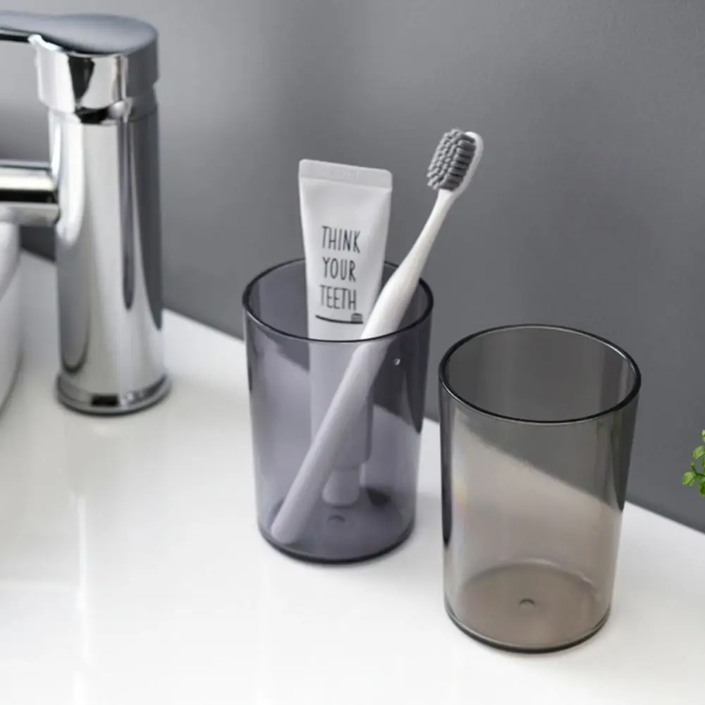 Nordic Style Transparent Mouthwash Cup Drink Cup Clear Solid Color Toothbrush Cup High-capacity Tooth Glass Bathroom