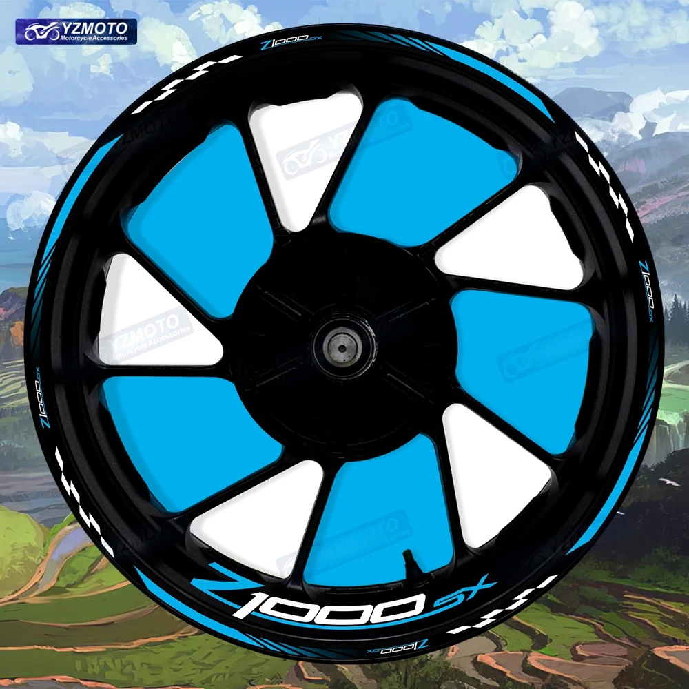 For Z1000SX Z1000 SX Motorcycle Accessories 17 Inch Wheel Reflective Decoration Sticker Rim Stripe Hub Decal Waterproof Stickers