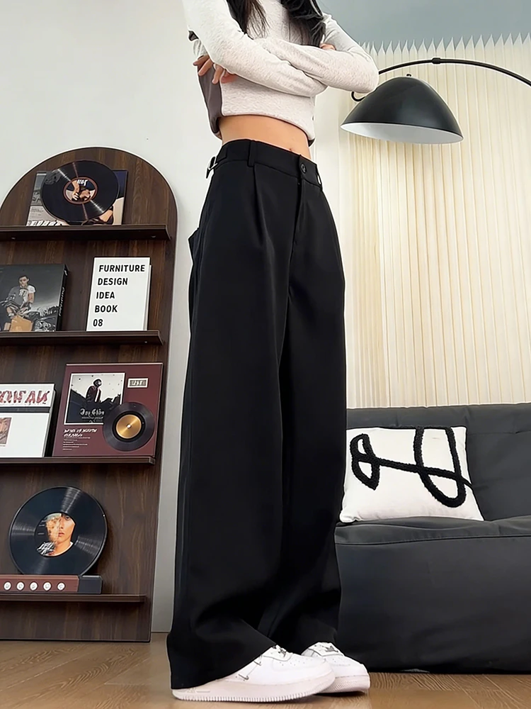 

Брюки Neapolitan Bla прямого кроя для мужчин и женщин, весенние повседневные брюки, струящиеся, прохладные, прямые, широкие, слегка расклешенные