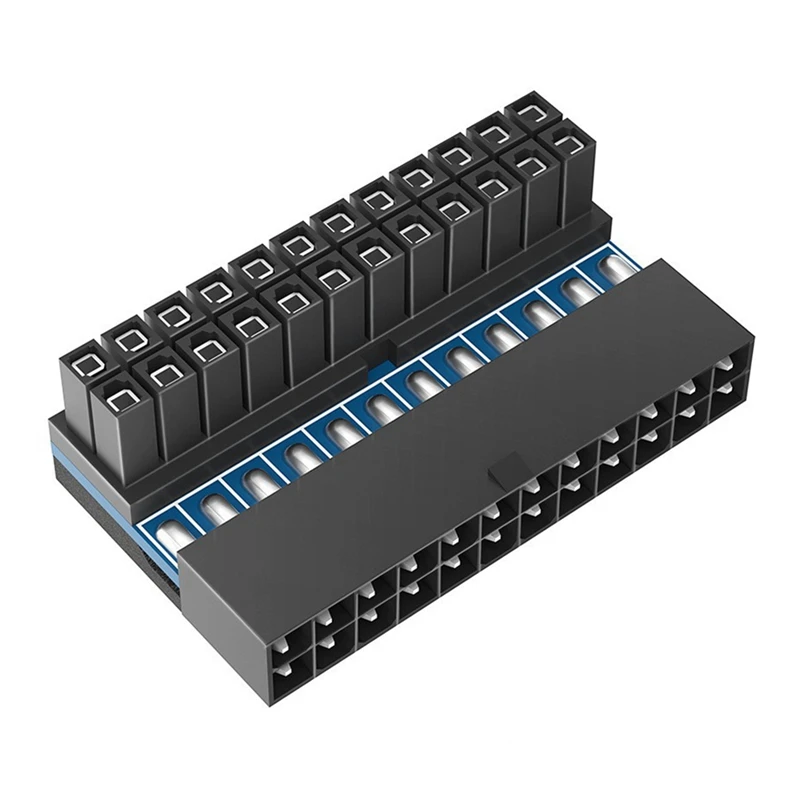 ATX 24 دبوس إلى 90 درجة محول القابس الطاقة كابل إمداد الطاقة موصل لأجهزة الكمبيوتر المكتبية ملحقات تركيب ذاتية الصنع