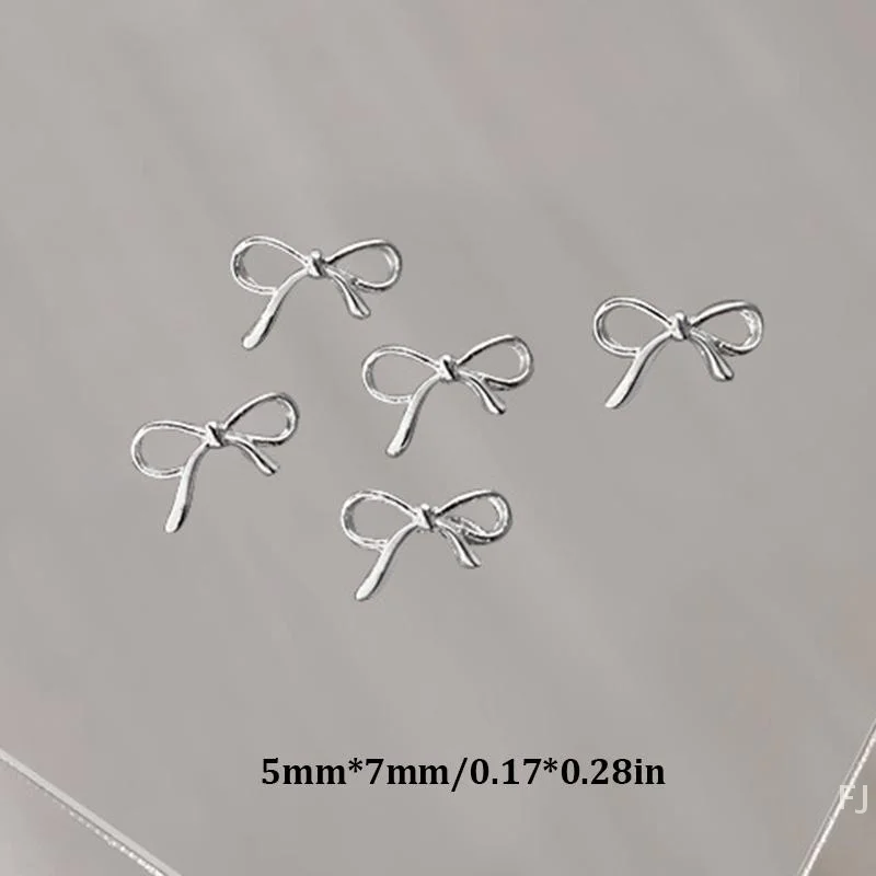 [YU] Nail Art Charms Legering Vlinderdas Goud Zilver Nail Art Accessoires Strik Nagelsteentjes Decoratie DIY Manicure Salon Gift