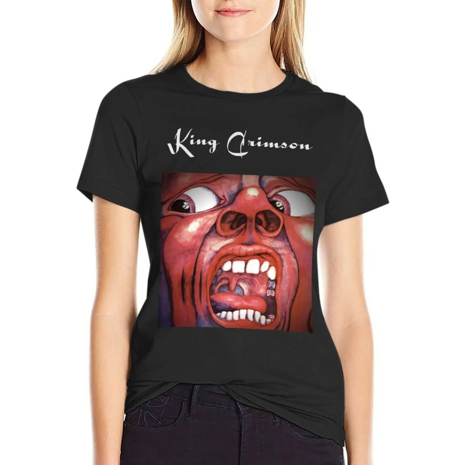 

In the court of the crimson king - King Crims×n T-Shirt female funny Aesthetic clothing white t-shirt dress for Women sexy