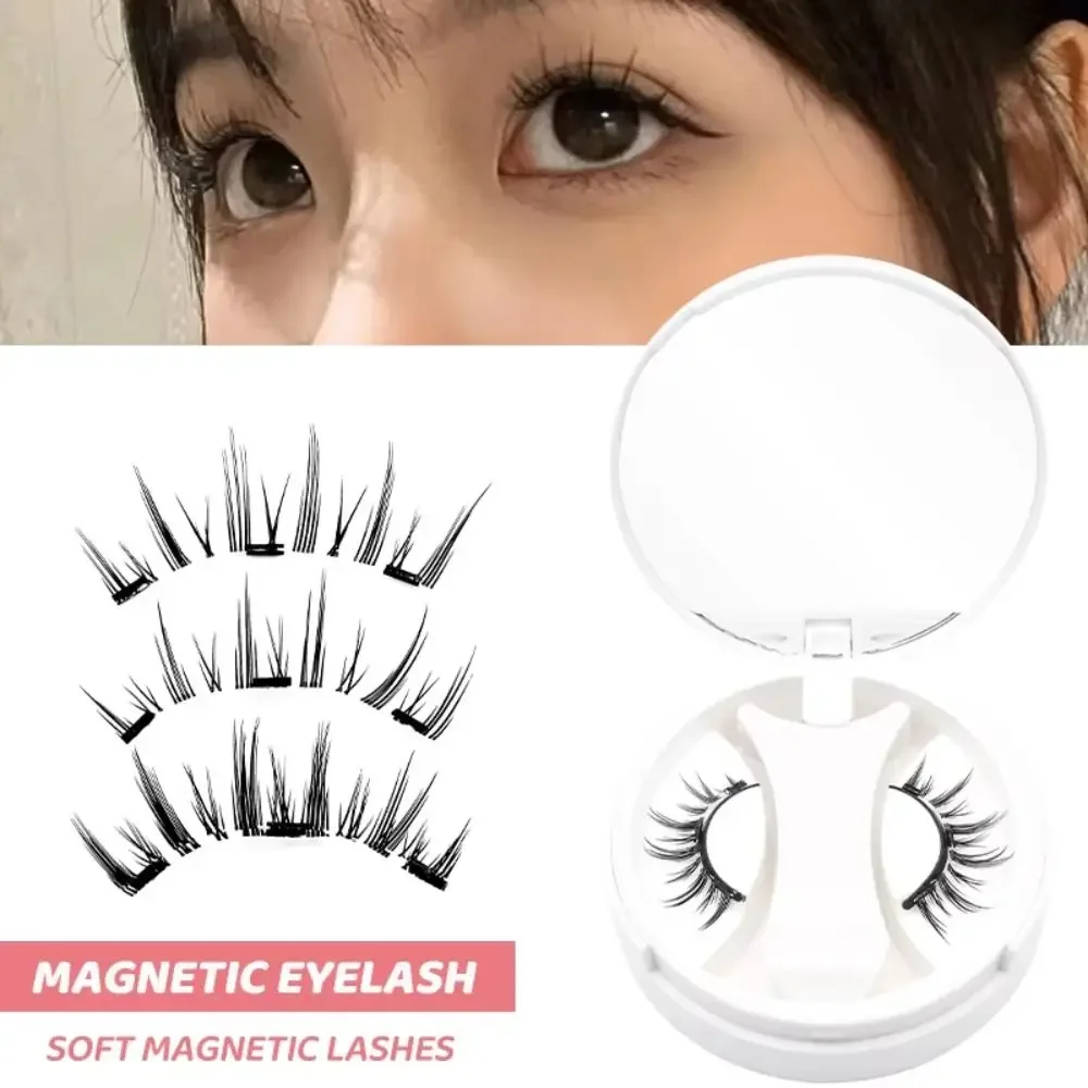 Ciglia magnetiche ripetutamente con applicatore Ciglia finte magnetiche naturali facili da usare Nessuna colla richiesta Ciglia sottili