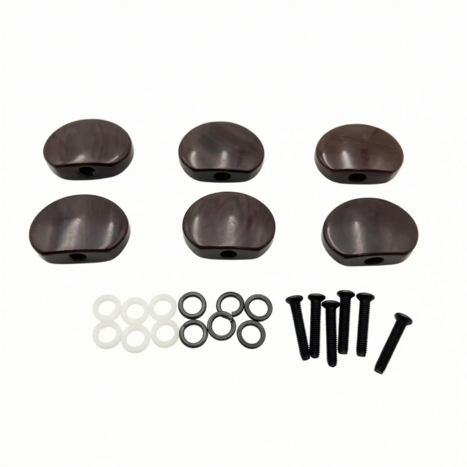 Oval Resin Guitar Tuning Knobs Set with Screws Washers for Electric Acoustic Classical Guitar Tuning Pegs