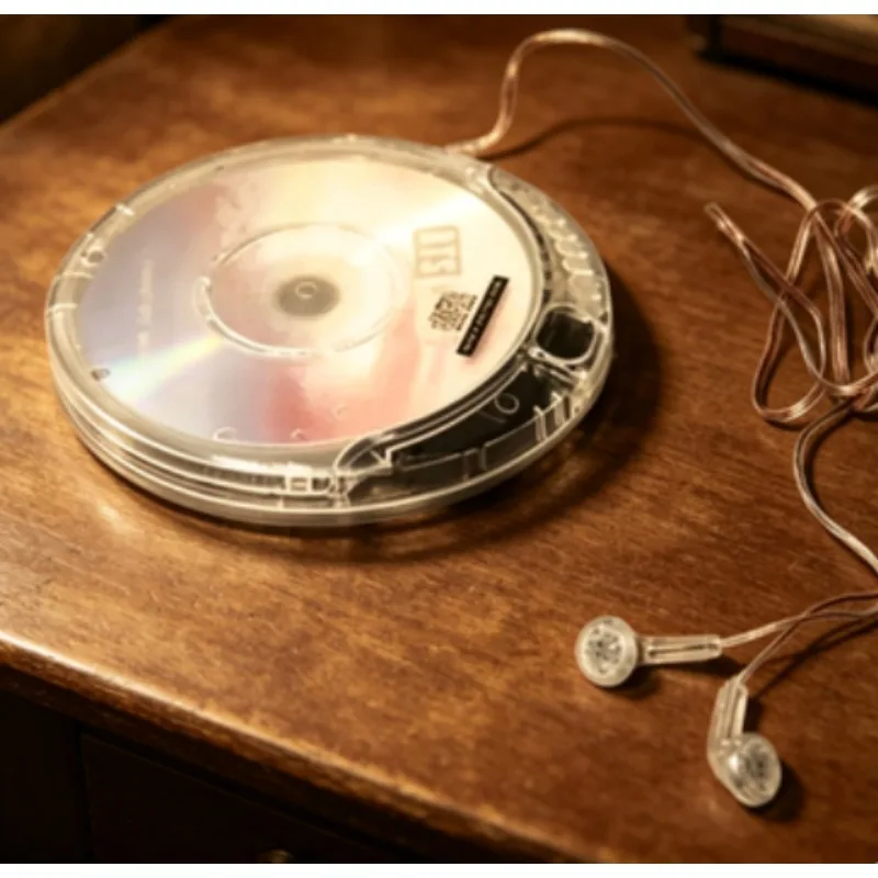 Fully transparent cd player walkman player portable new with earphones usb cable gift retro