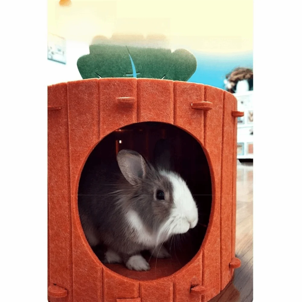 

Felt Cloth Carrot Cat Nest Wear-resistant Detachable Pet Cave House Double-layer Scratch Board Semi-enclosed Cat Bed All Season