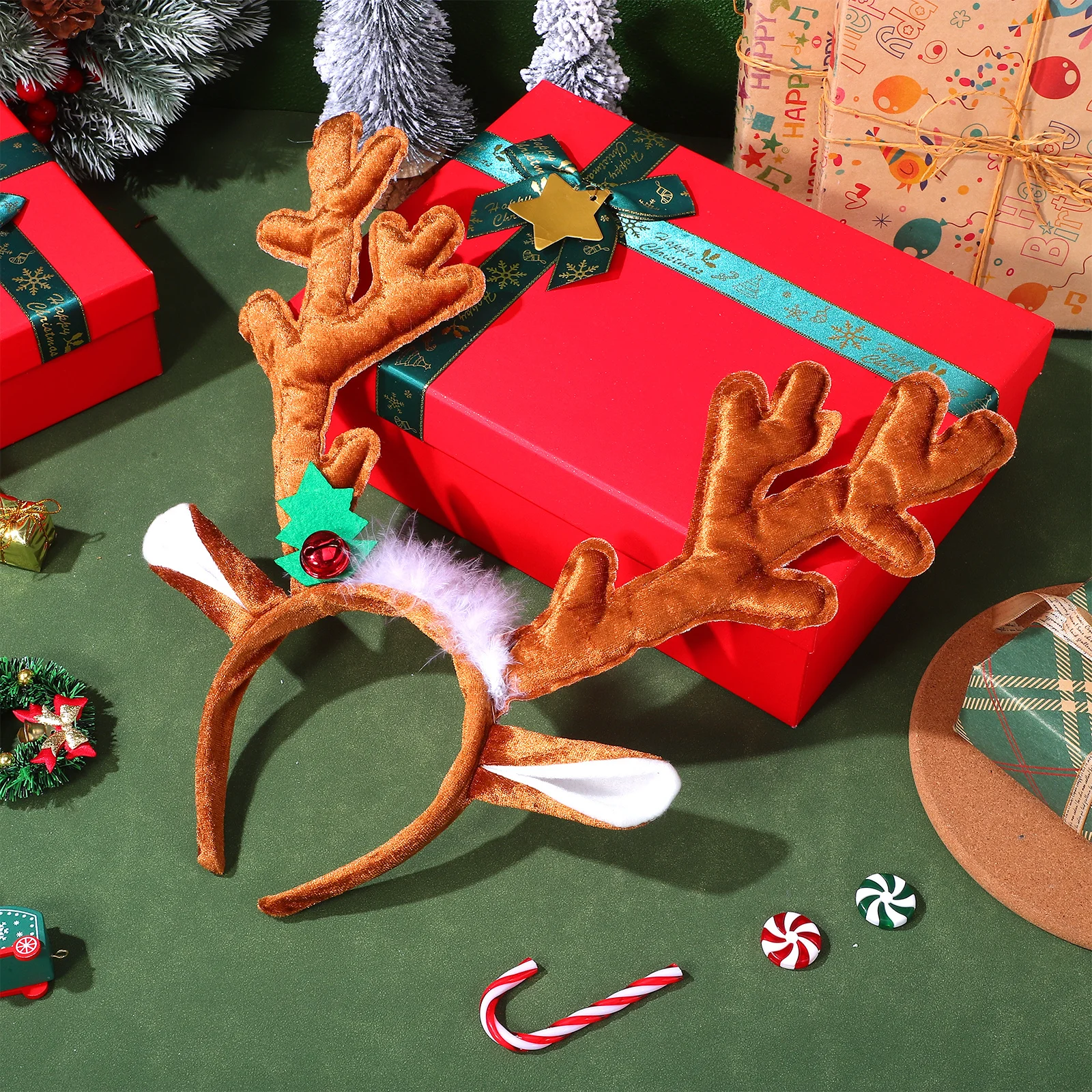 

Adjustable Soft Christmas Headband For Kids Reindeer Antlers Hair Hoop Party Costume Celebration Festival Wear