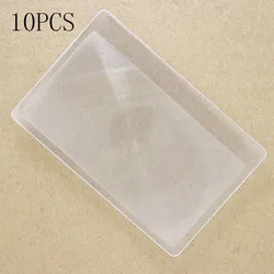 Lupa de PVC con forma de tarjeta, lente de aumento transparente 3X, portátil de mano, 85x55mm, 5/10 piezas