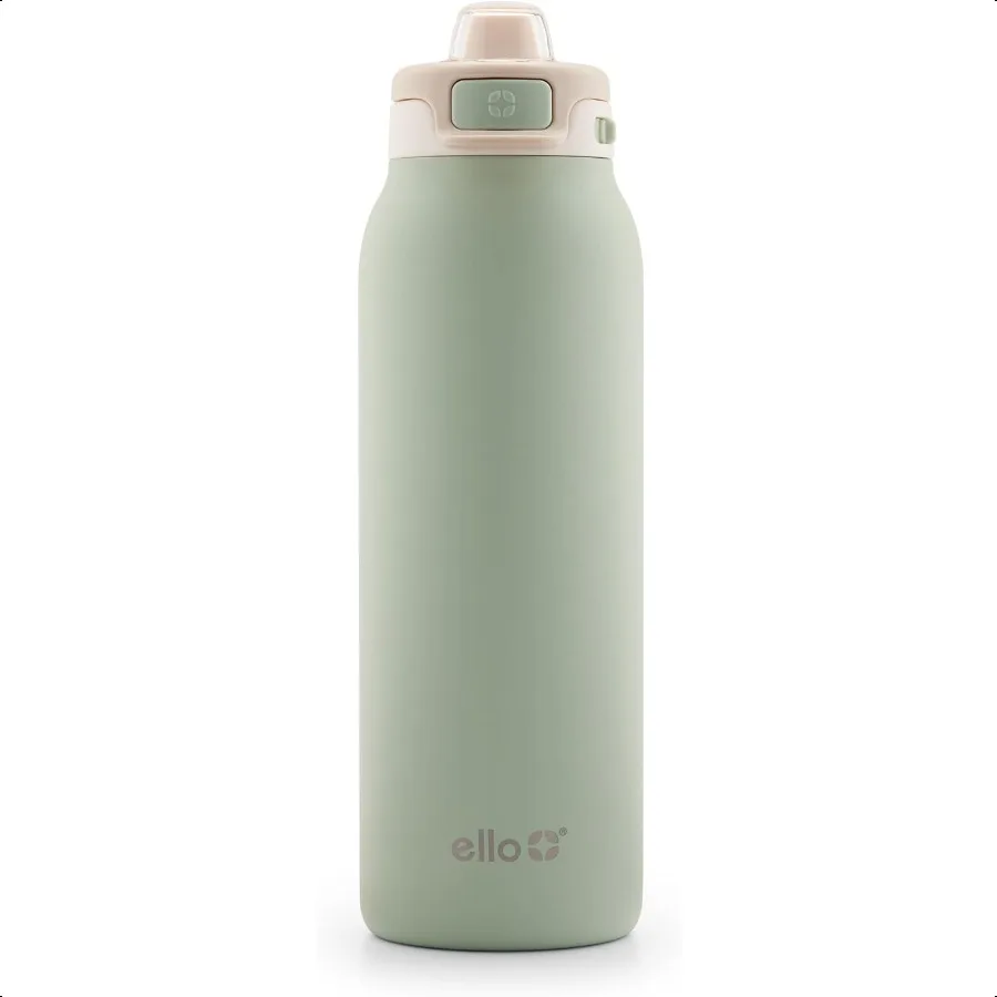 

Ello Pop Fill Stainl Steel Water Bottle with Quick Fill Technology Double Walled Vacuum Insulated Metal Leak Proof Locking Lid