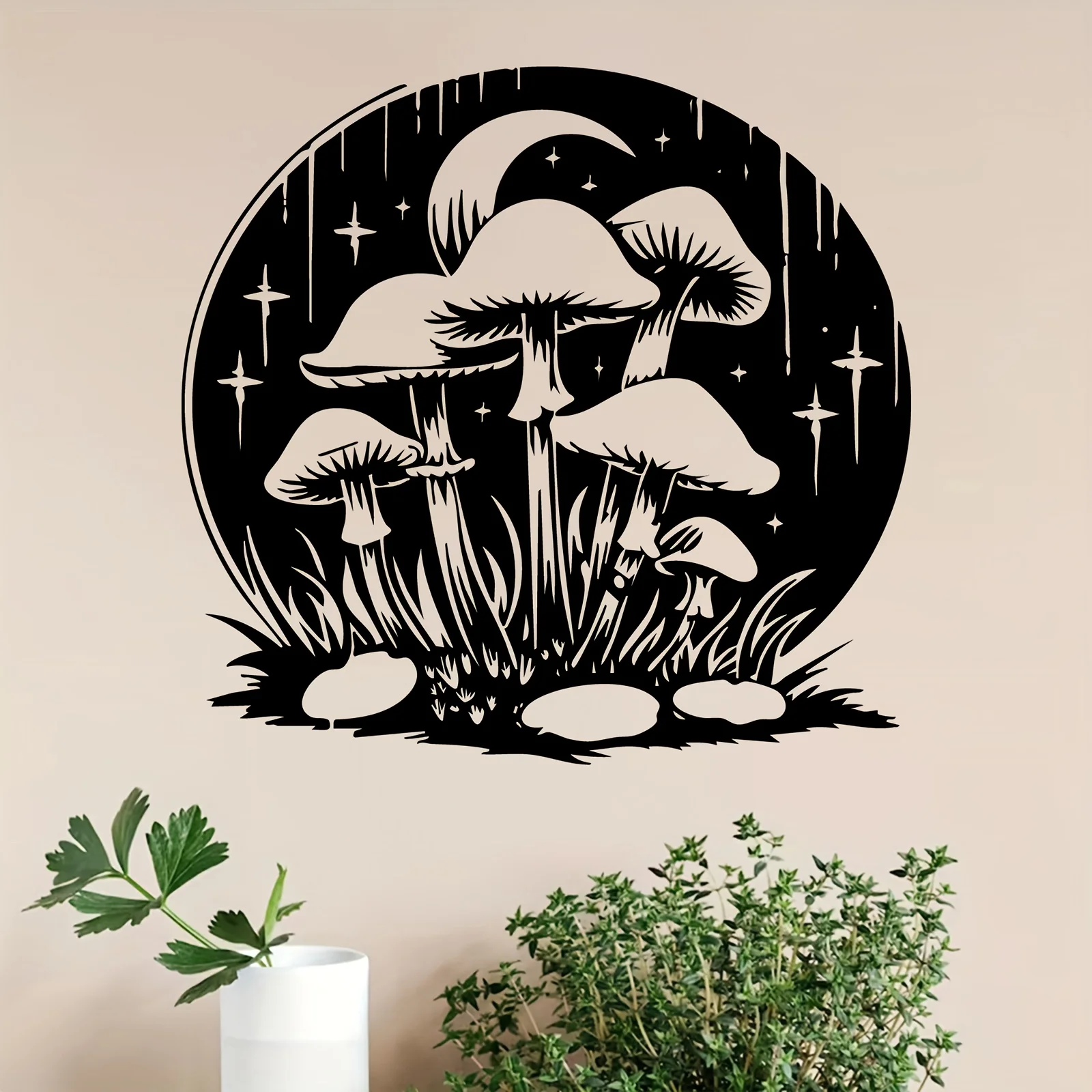 `Whimsical Mushroom Metal Wall Art,Heavy‑Duty Iron Decor,Halloween Autumn Harvest Gift,Garden Balcony & Backyard Fence Ornament`