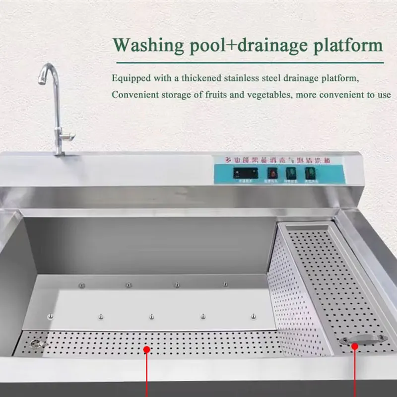 Processadores de alimentos Máquina de lavar vegetais com corrente parasita Limpeza de borbulhamento de aço inoxidável