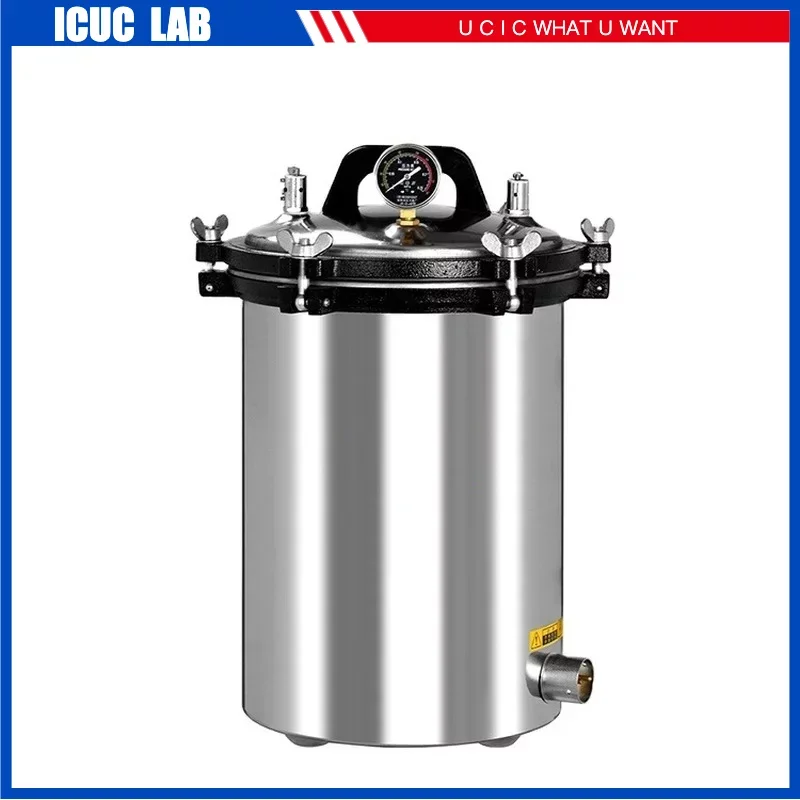 18L UV Portable Strainless Steel Electric Heated Medical Autoclave Pressure Steam Sterilizer Equipment YX-18LM