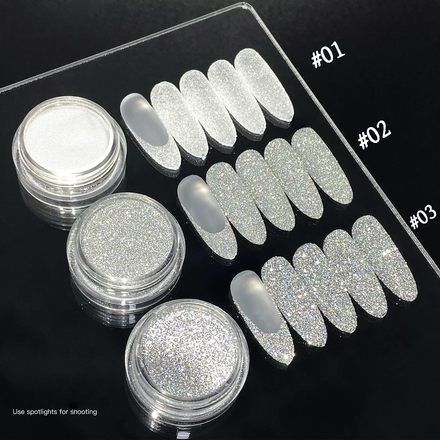 Rhinestone Nail Powder, Includes white and Colorful Laser Water Drill, Mixed Nail Materials, Perfect for Wedding Nails and Salon