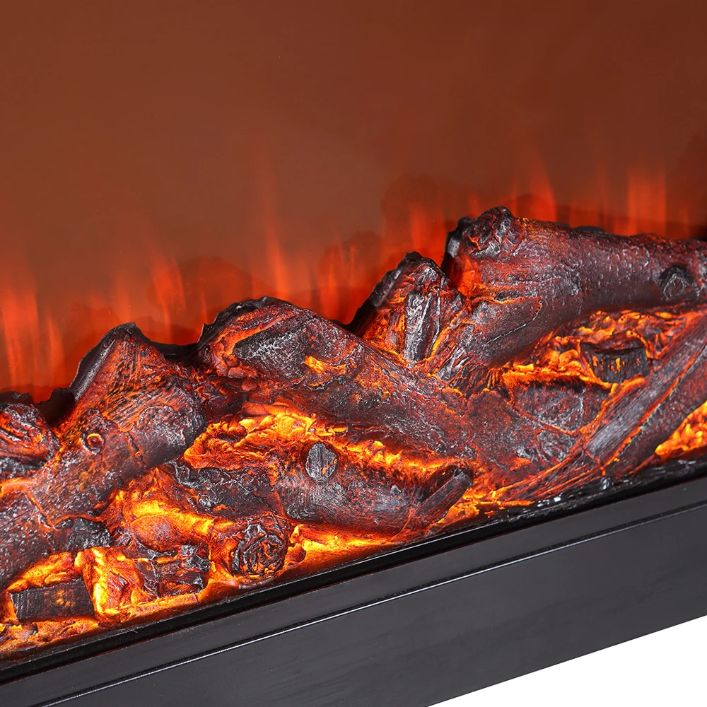 Modern Electric Fireplace Heater 1500W Remote App-Controlled LED Flame Metal Construction 10,000-19,999 BTU for Household Use US