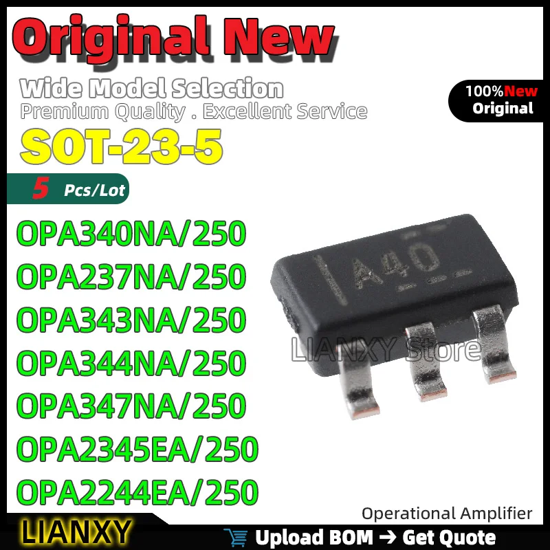 5pcs SOT-23-5 OPA340NA/250 OPA237NA/250 OPA343NA/250 OPA344NA/250 OPA347NA/250 OPA2345EA/250 OPA2244EA/250 New Original