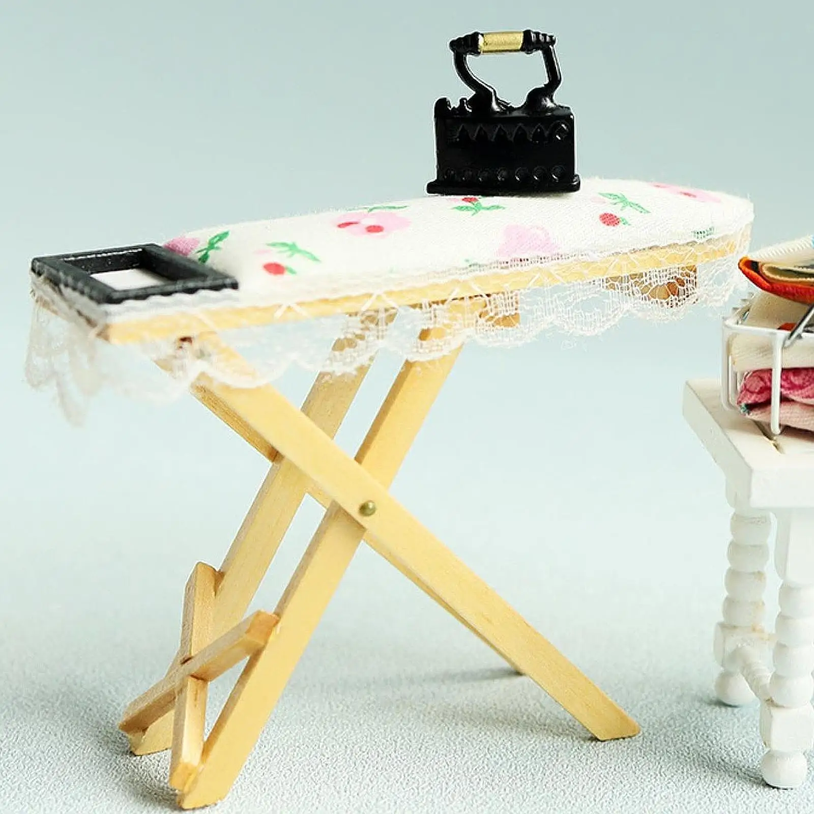 1/12 poppenhuis strijktafel foto rekwisieten simulatie DIY accessoire fantasiespel