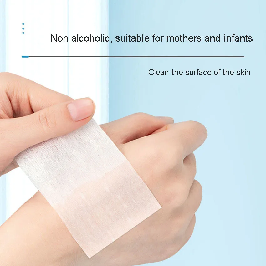 100 Individually Packaged Disposable Saline Wet Wipes for Beauty Cleaning Eyebrow Tattooing Disinfection and Skin Care