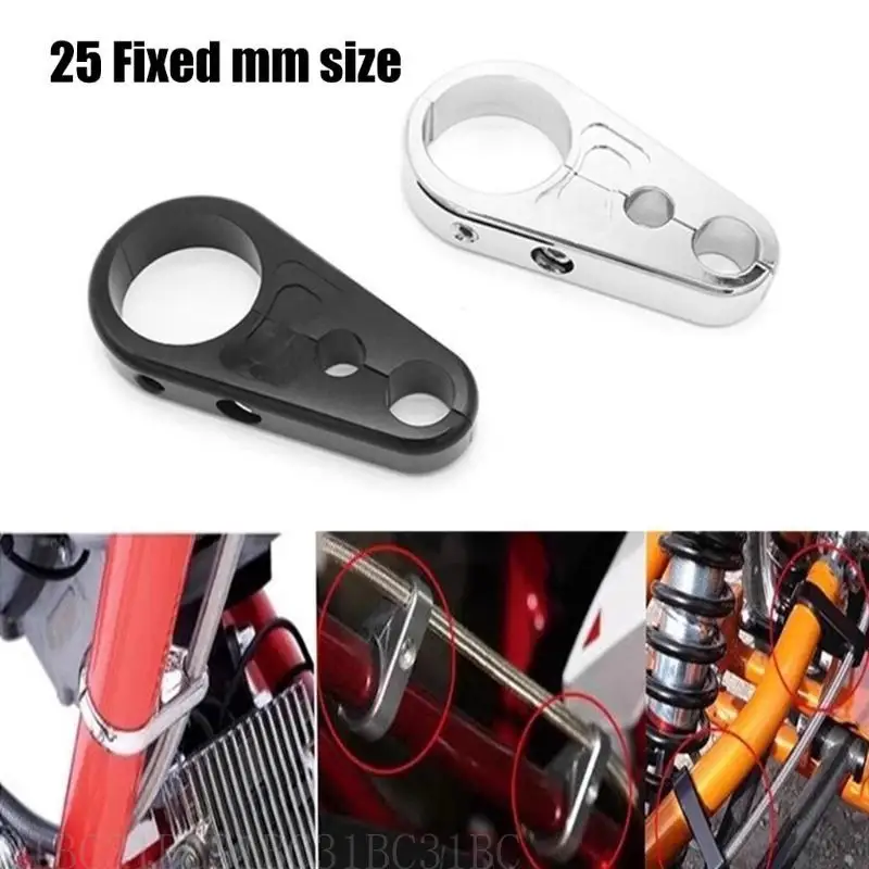 

652F Motorcycle Clutch And Brake Line Clamp Aluminum Handlebar Cable Holder Fit for 1" 25mm Handlebar Aluminum Bracket Frames