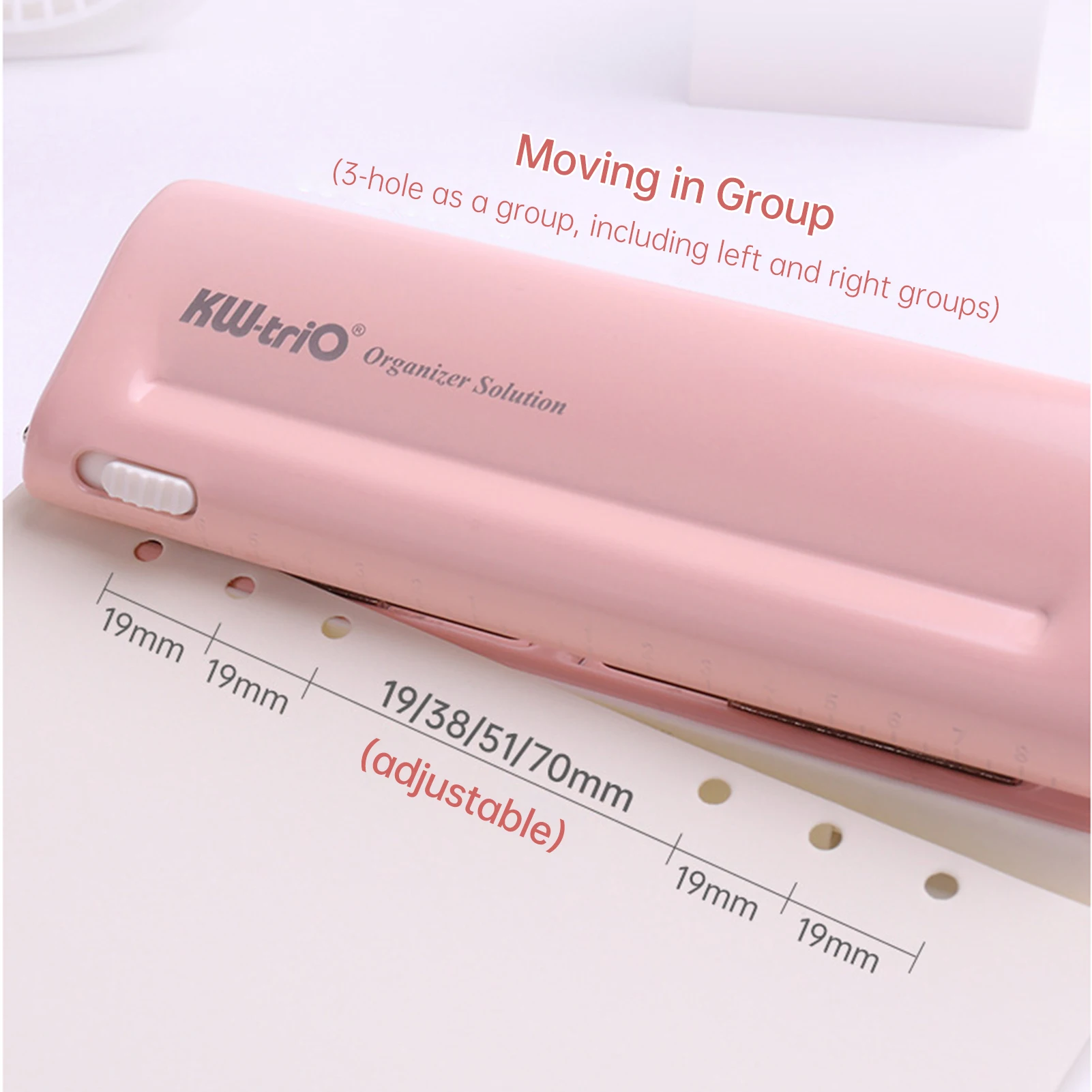 KW-triO قابل للتعديل 6 فتحات لسطح المكتب لكمة لـ A4/A5/A6/A7/B5/الشخصية/Deskfax منظم مخطط الألبان سعة 10 ورقة