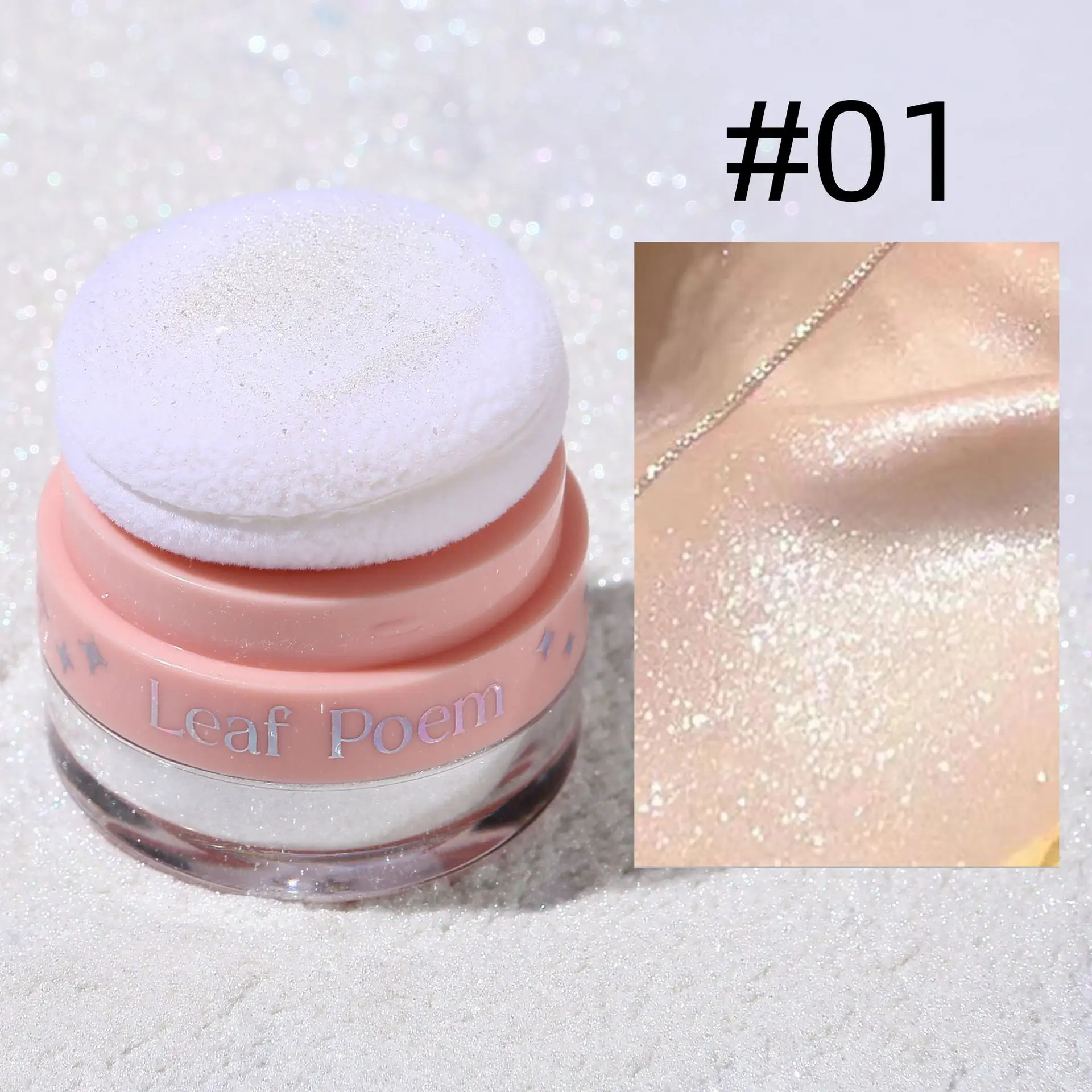 3D Highlighting Tapping Powder Multi-Use Strobing Glitter for Face Body Buildable Pearl Shimmer Sweat Proof Festival Essential