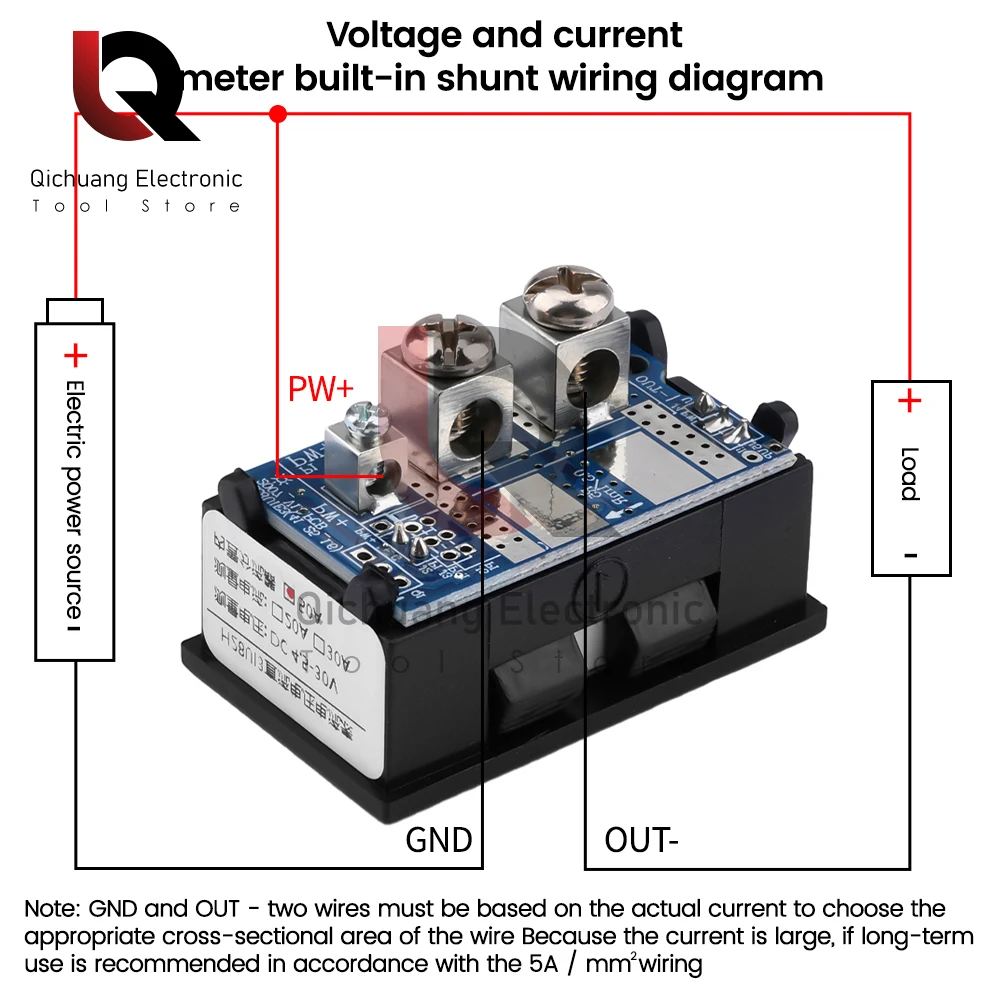 Mini Digital Voltmeter Ammeter DC 4.5-30V 30A 50A Amp Volt Voltage Current Meter Detector Tester 0.28