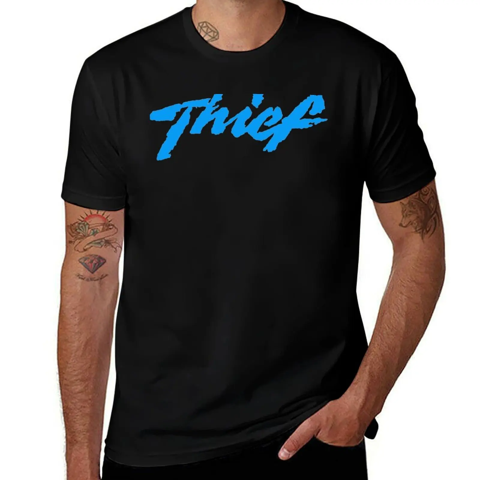 Thief (Transparent) Blue T-Shirt Novelty Print Casual Tee Shirt