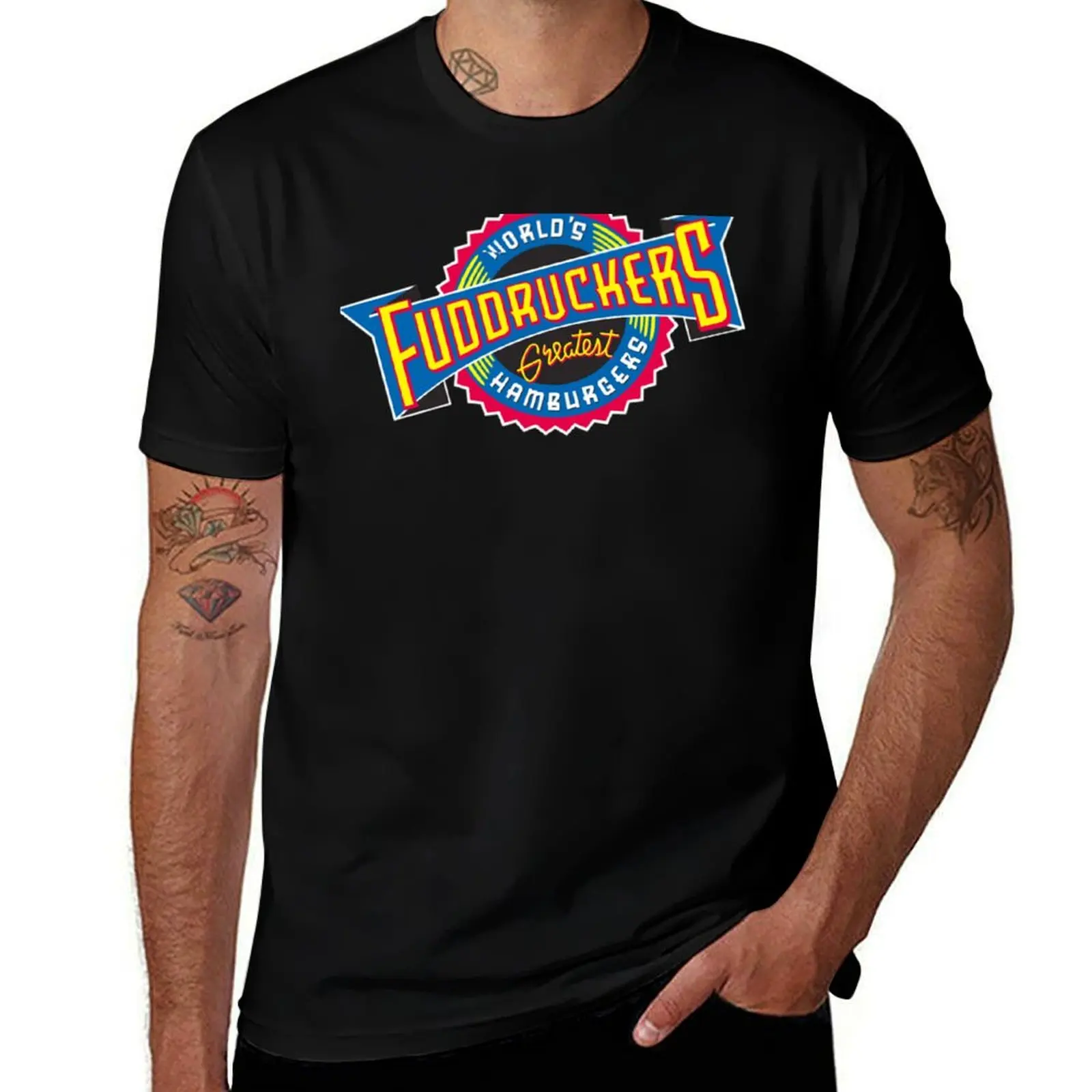

The Original Fuddruckers French Fries logo beverage T-Shirt boys whites anime stuff T-shirts oversize plain white t shirts men