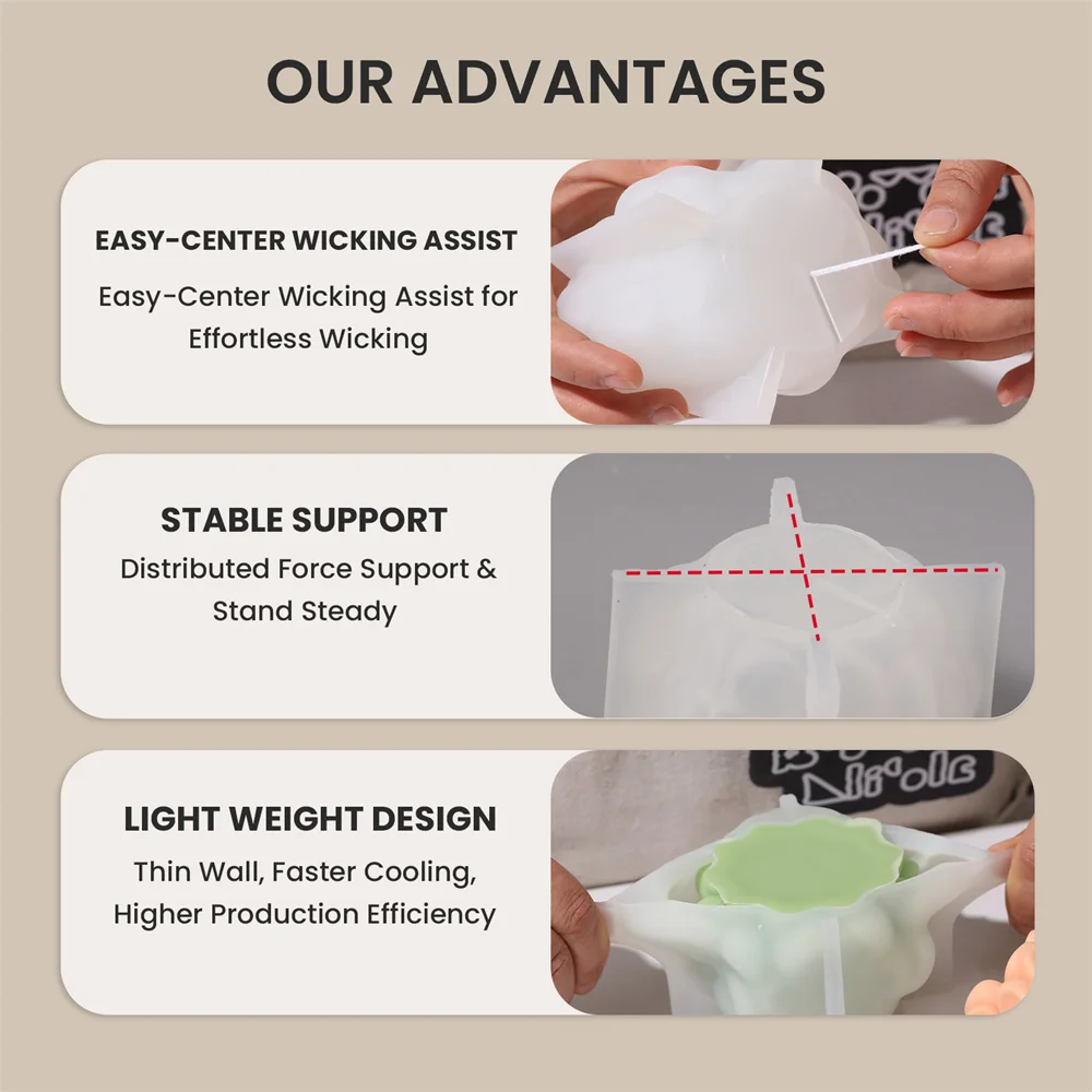 Nicole Eternal Spring Sakura Silicone Candle Mold Aromatherapy Scented Candle Mould Home Decoration Tools