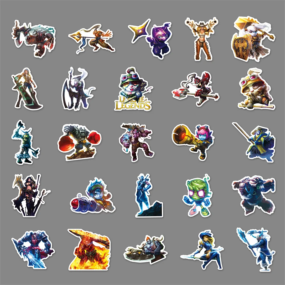 10/30/50PCS League of Legends Cartoon Graffiti Sticker Creative Sticker Desk  Computer Refrigerator Waterproof Sticker Wholesale