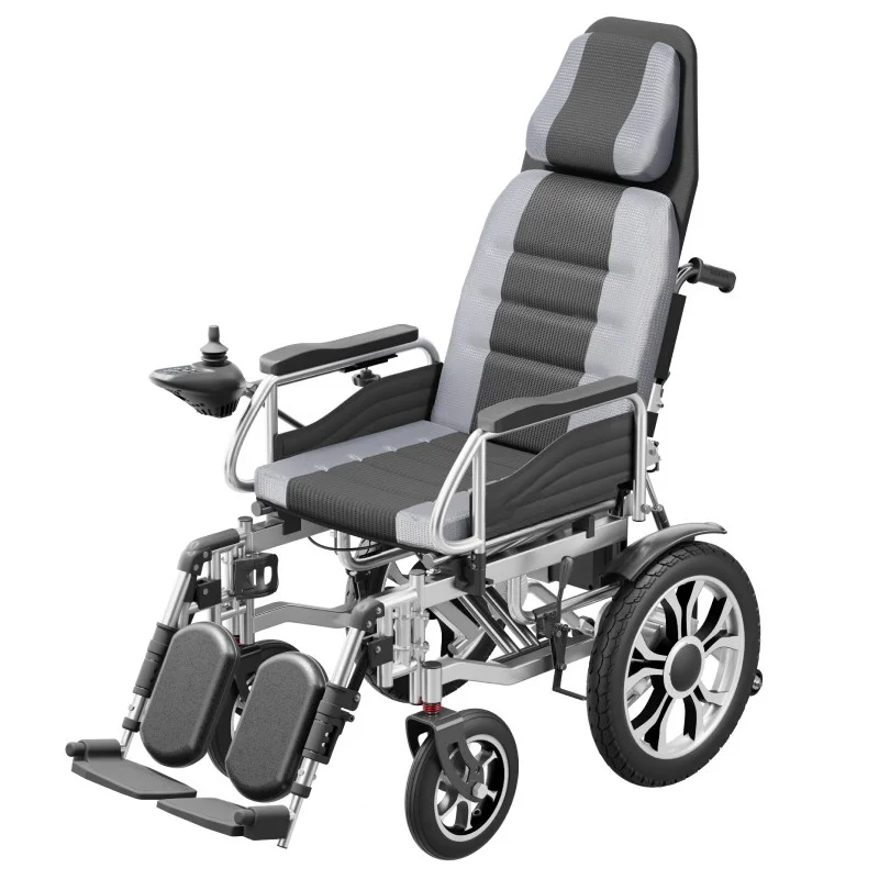 Remote control adjustment backrest and leg rest electric wheelchair 700W high backrest electric wheelchair