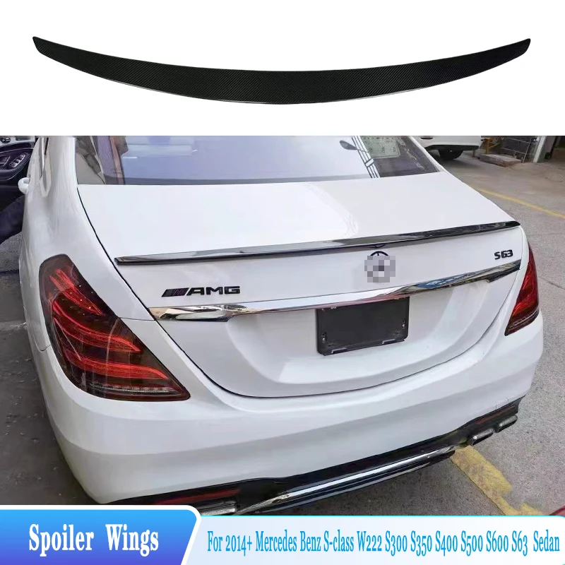

For 2014+ Mercedes Benz S-Class W222 S300 S350 S400 S500 S600 S63 Sedan Rear Trunk Lid Spoiler Wings ABS Material Body Kit Parts