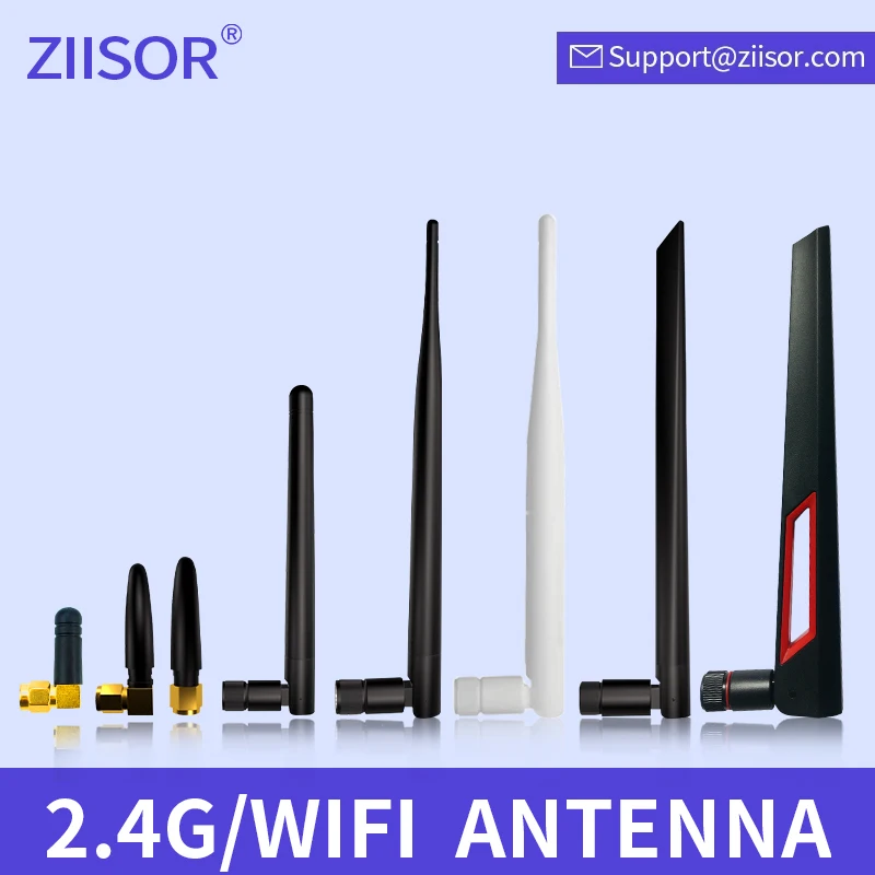 

ZIISOR 5pcs 2.4GHz Omni SMA Antenna, WiFi Router Aerial for DTU Repeater Modem Module