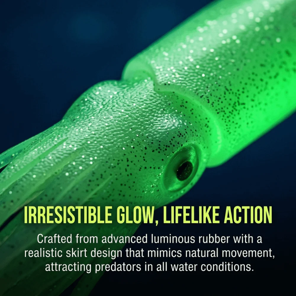 8個入り携帯用発光イカ釣りルアー-118インチ-ソフトイカスカート釣りルアー-ラバータコ釣りルアー-バス釣り用