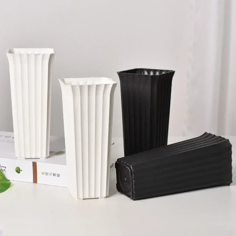 White Plastic Flowerpot Tall Feet Removable Floral Art Decorate A Living Room Garden Desktop Flower Bucket Party Ornament