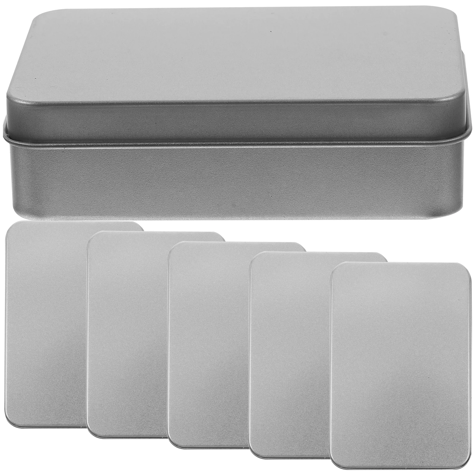 

5Pcs Small Tin Box Rectangle Tinplate Can with Lid Gift Packaging Case for Party Wedding Anniversary Decorative Storage