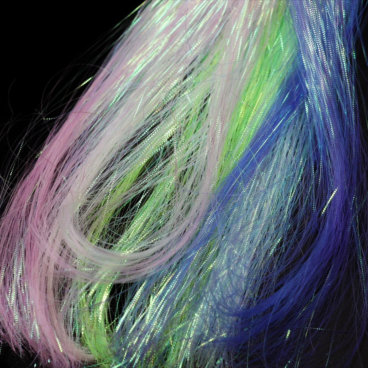 0,2mm Gewellte Gliss Glow Flashbou Stränge Flügelschwanz Fliegenbindematerial Fisch-Seitenstreifen Bucktail Streamer Bass-Angelköder – Detail 5