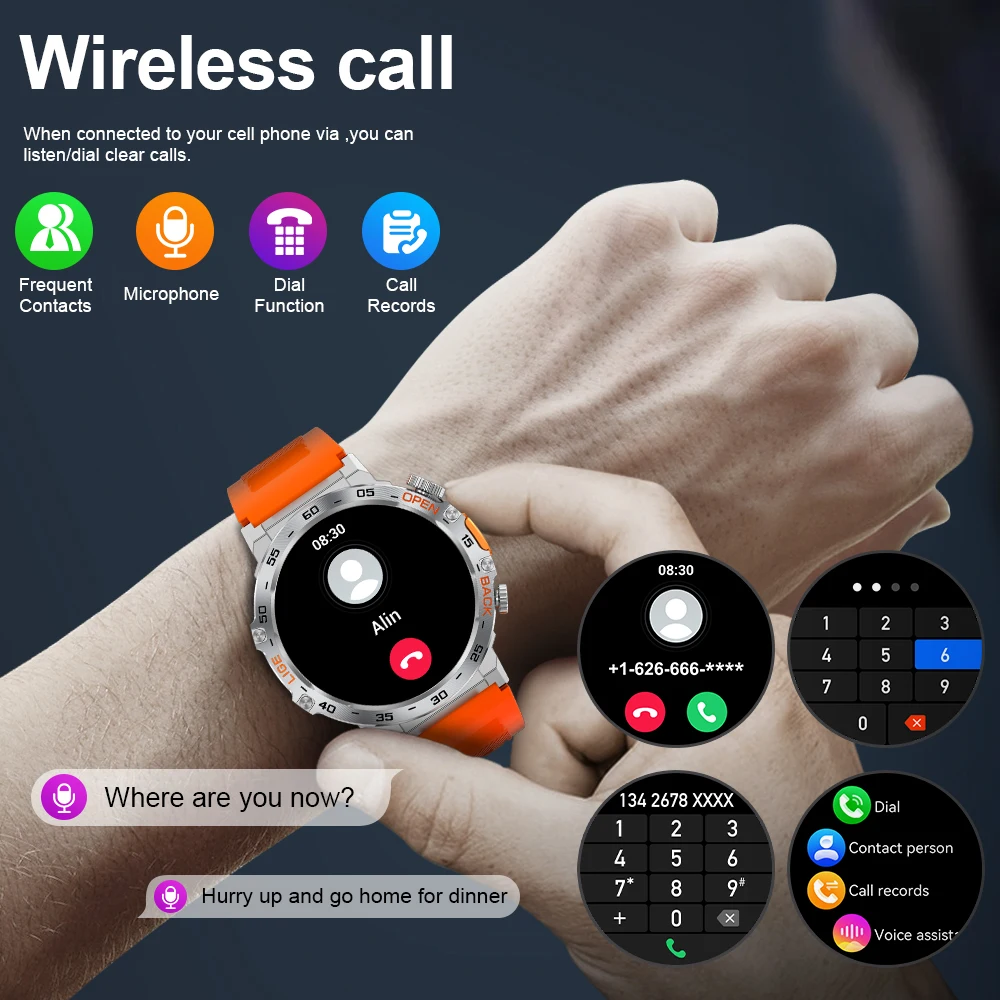 Reloj inteligente LIGE Original, pantalla HD de 1,53 pulgadas, resistente al agua, relojes deportivos para Fitness, linterna, nuevo reloj inteligente para hombres para Android IOS