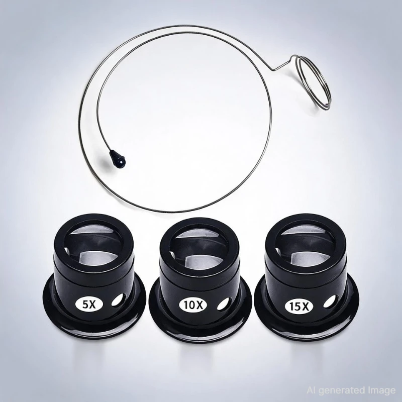 Image of 4-teiliges Uhrenlupe-Set, Augenlupe, Vergrößerungsglas, Juwelierwerkzeug, Uhrenwerkzeug