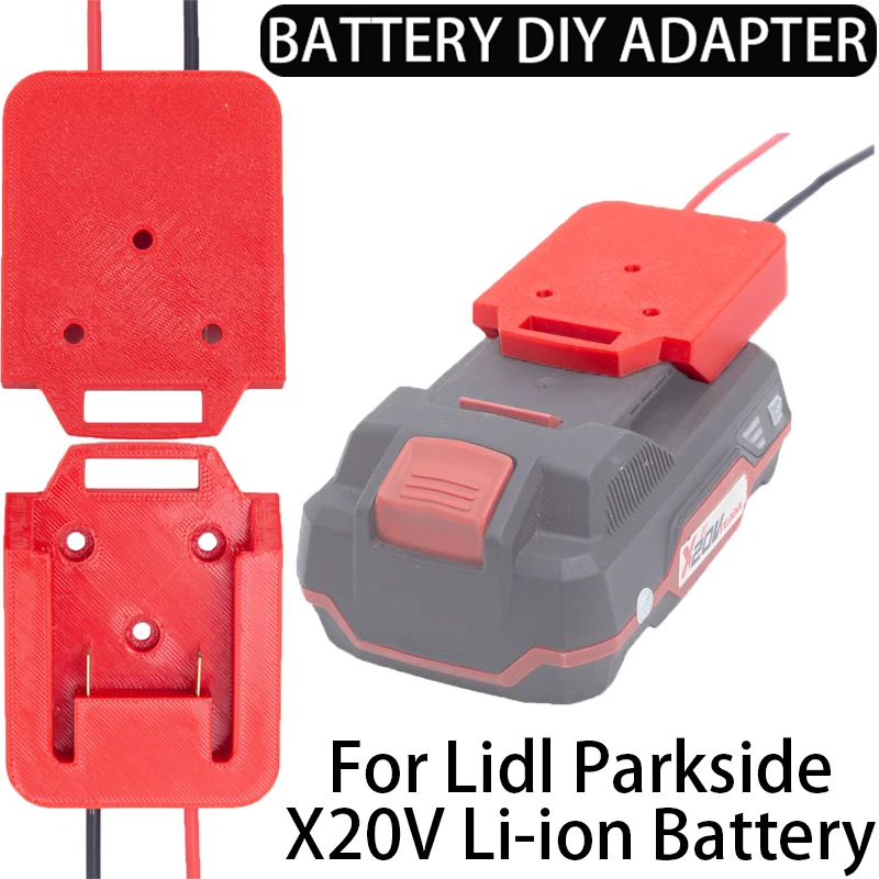 Adaptor DIY Aksesori alat listrik baterai untuk Lidl Parkside X20V tim baterai Lithium-ion 14AWG kabel