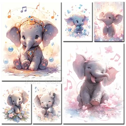 Diamond Embroidery Cartoon Elephant New Arrival Diamond Painting Lovely Animal Full Square Round Mosaic DIY Handmade Hobby D80