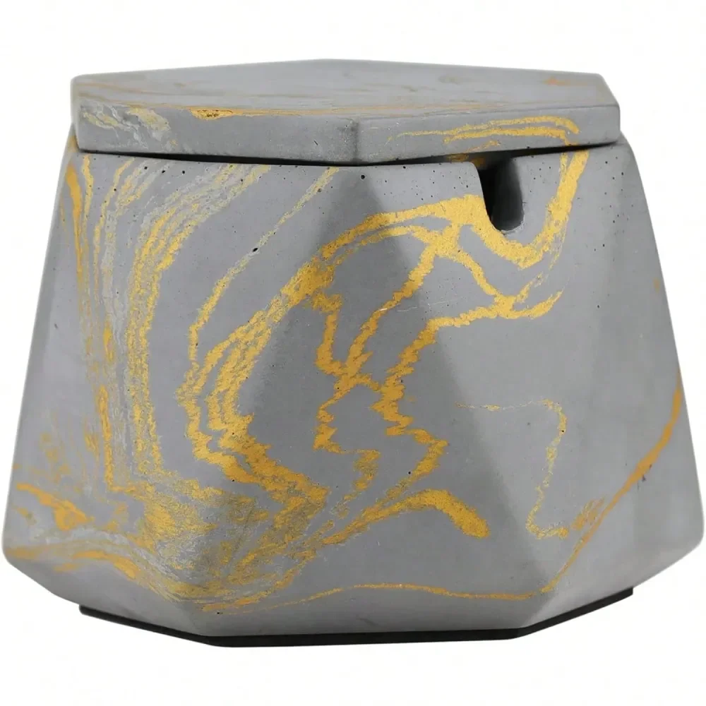 

Ashtray With Lid Stainless Steel Ashtray For Cigarettes, Cement Ash Tray Smoking Holder Indoor Smokeless, Outdoor Windproof, Id