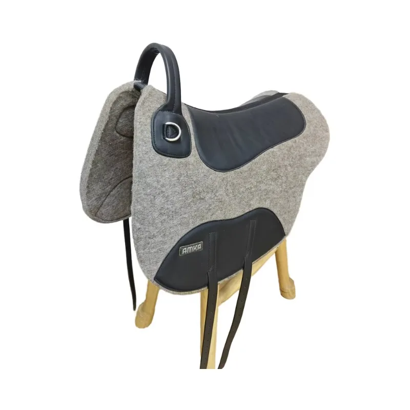 Premium Wool Felt Treeless Horse Saddle for Daily Leisure Riding Grey