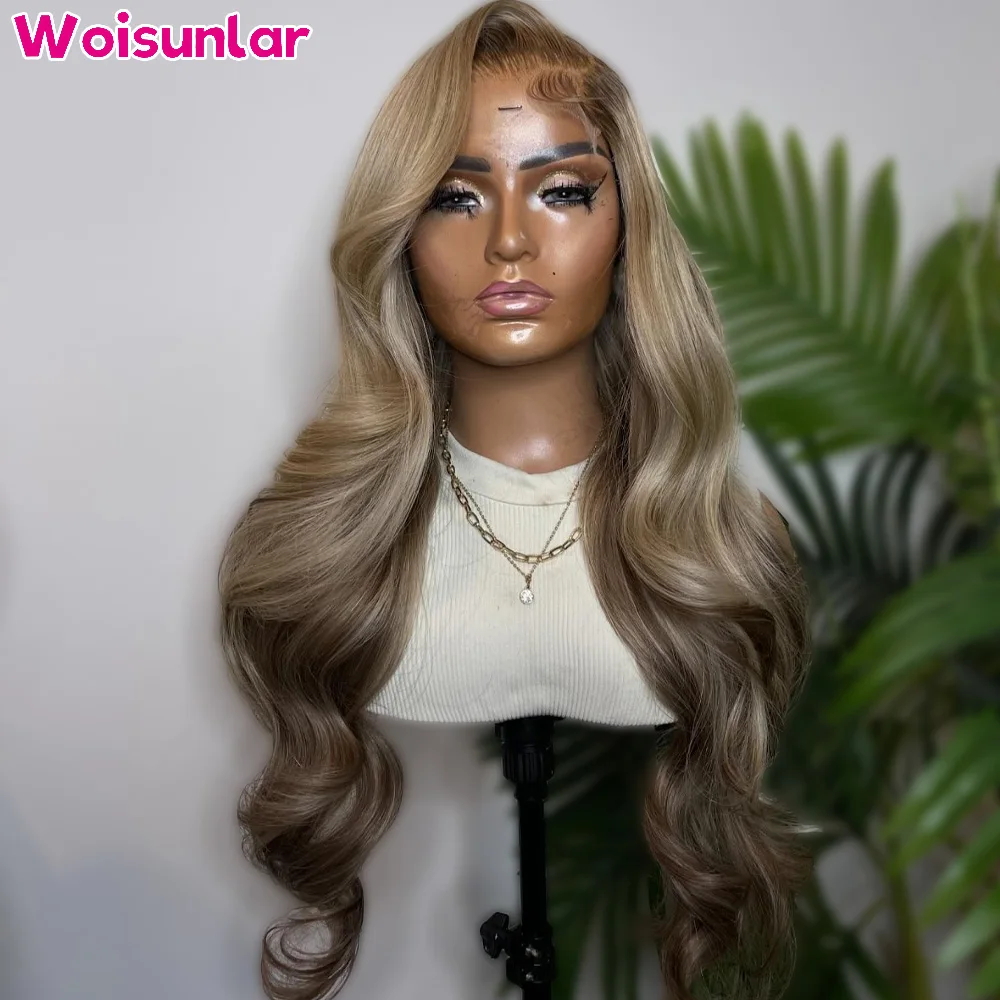 Highliaght 613 En Blond Bruin Lace Frontale Body Wave 13X4 13X6 Lace Frontale Human Hair Pruik Transparant Lace Voor Vrouwen Haar Pruik