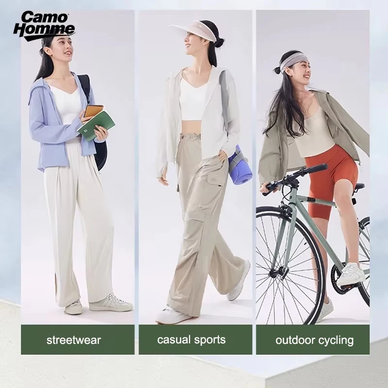 ฤดูร้อนป้องกันรังสียูวีเสื้อผ้าผ้าไหมน้ําแข็งครีมกันแดดแจ็คเก็ตระบายอากาศกลางแจ้ง Upf 50 + ครีมกันแดดผิวแห้งเร็วแสงและบางเสื้อผ้า