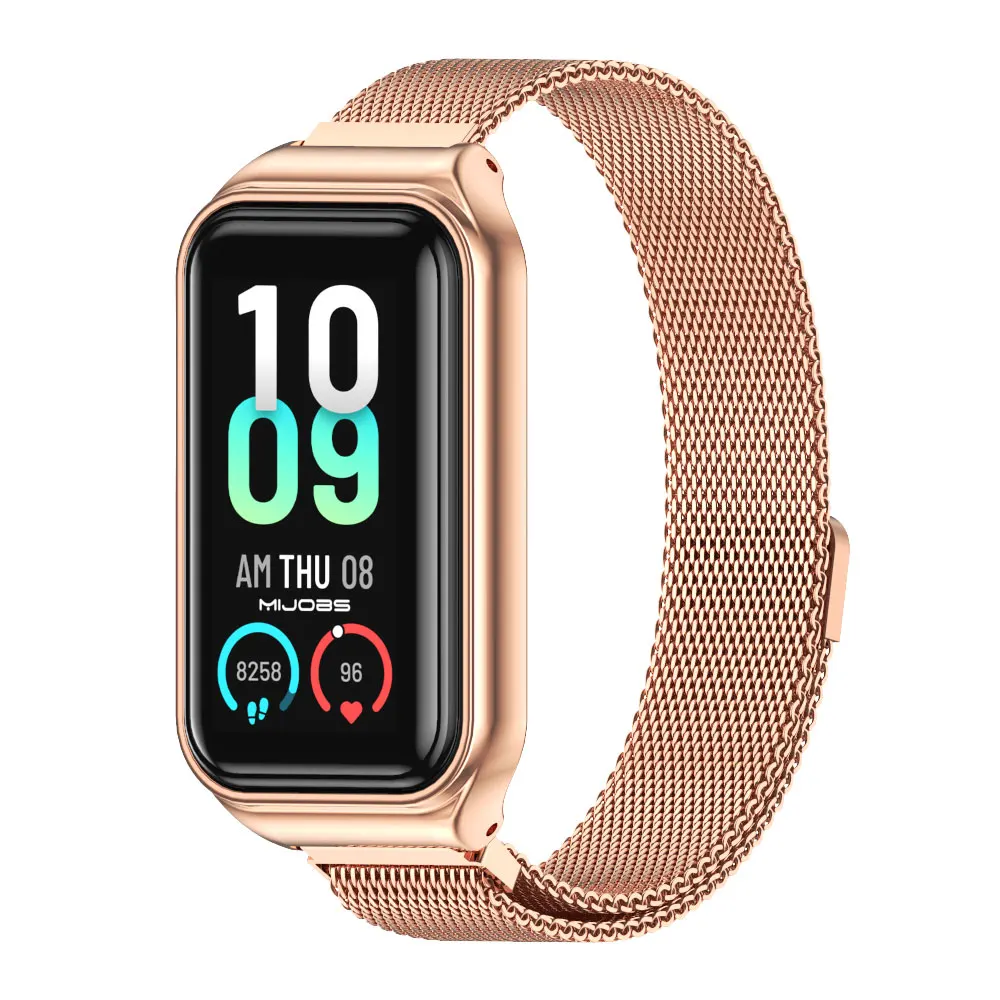 Magnetic Milanese Watch Strap For Huami Amazfit Band 7 SmartWatch Band Bracelet Wristband For Amazfit 7 Metal Band Strap