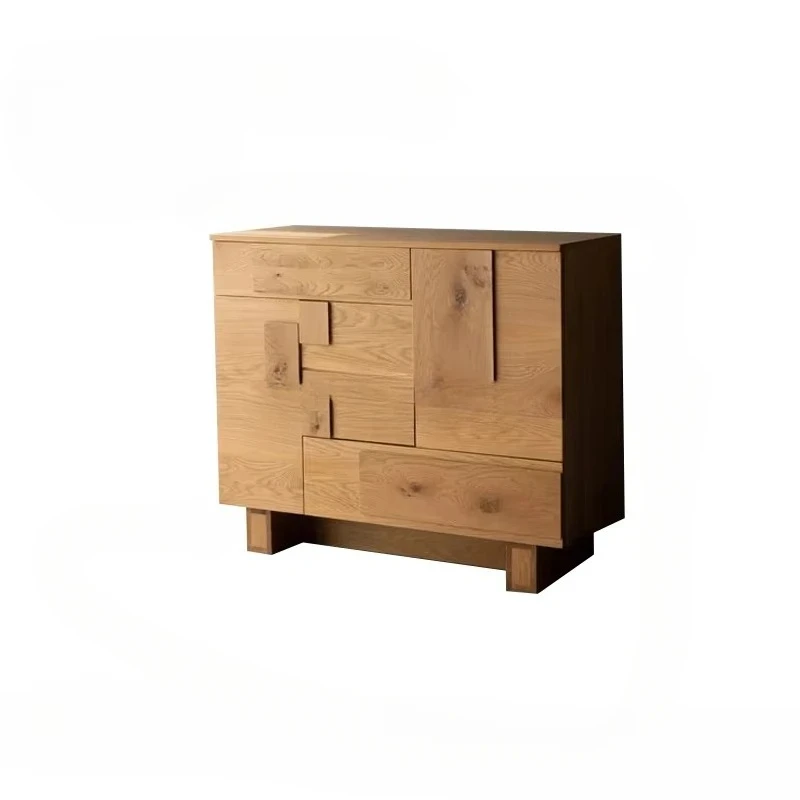 

Nordic Simple Solid Wood Side Cabinet Modern House Silent Style Entrance Cabinet