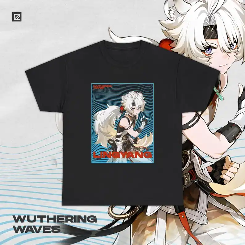 Lingyang Wuthering Waves Shirt Gacha Game Merch Fan Shirt Unisex Cotton