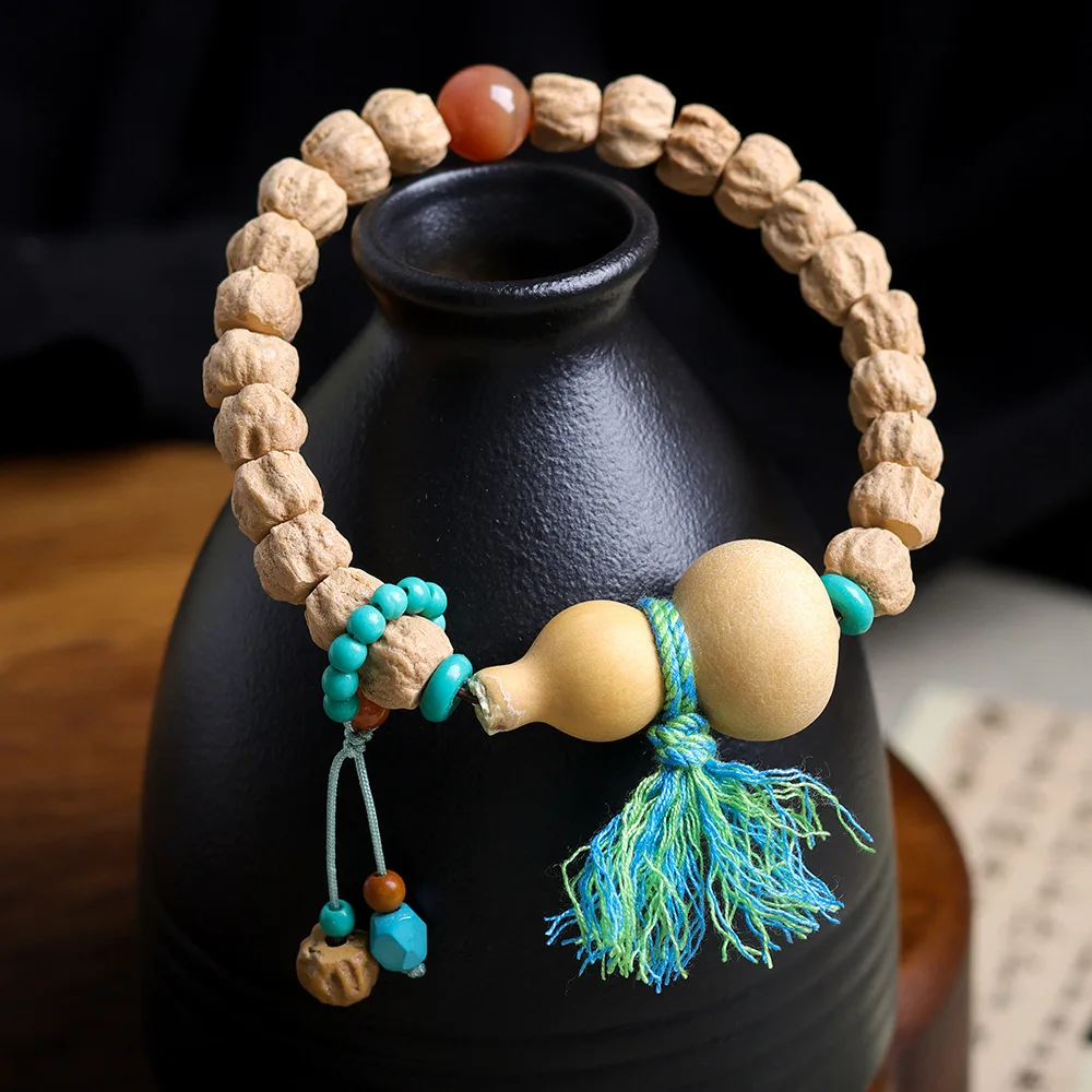 

Original Baixiangzi Seed Single Wrap Mala Bracelet Mini Gourd Hand Twisted New Chinese Style Wenwan Prayer Beads For Men Women
